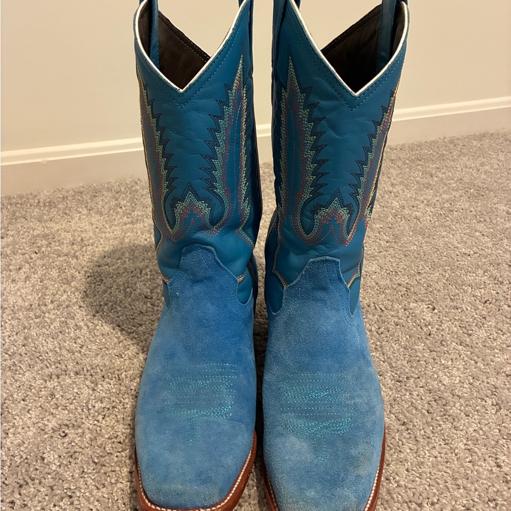 Alfa Western Blue Suede Cowboy Boots
